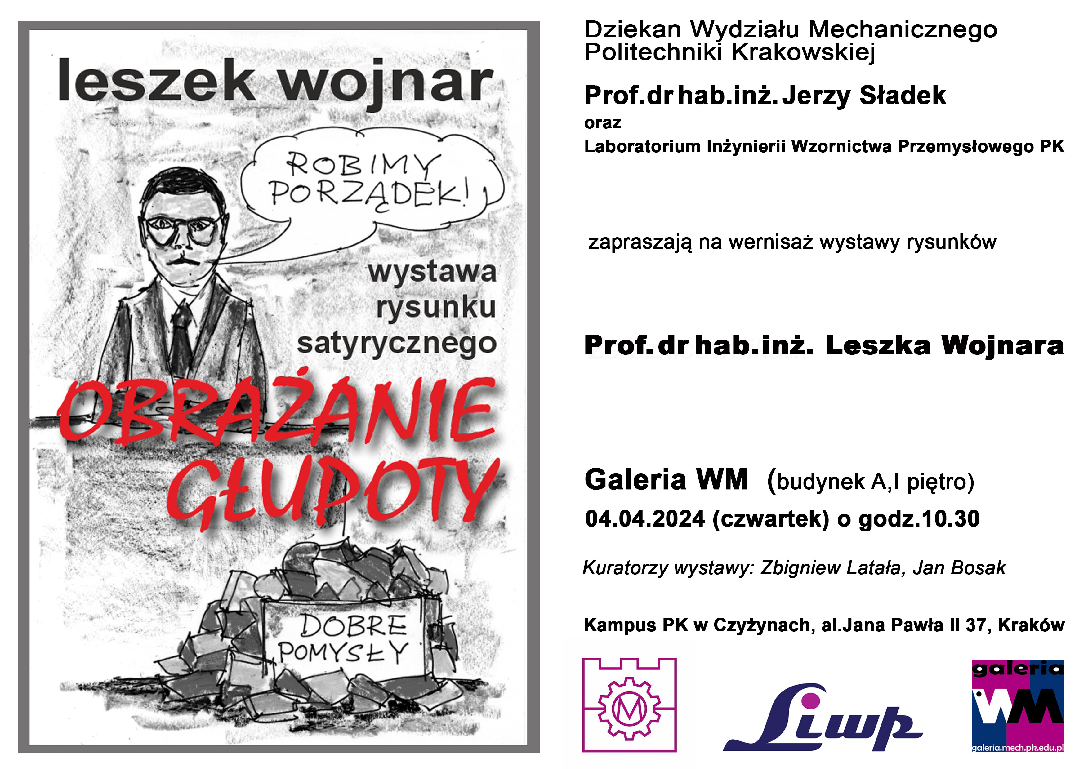 zaproszenie na wernisaż profesora Leszka Wojnara4