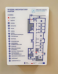 Tablica w budynku Wydziału Architektury