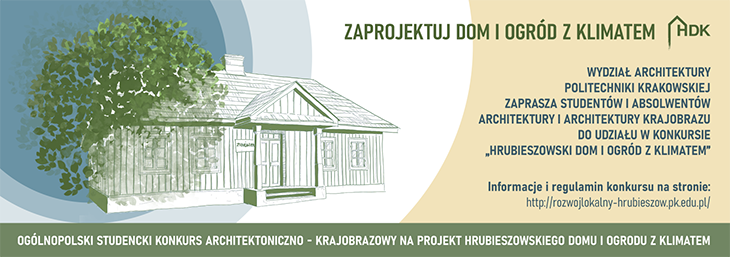 Plakat zapraszający do udziału w konkursie „Hrubieszowski dom i ogród z klimatem”